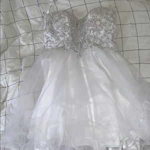 White Strapless Dress with Sweetheart Neckline